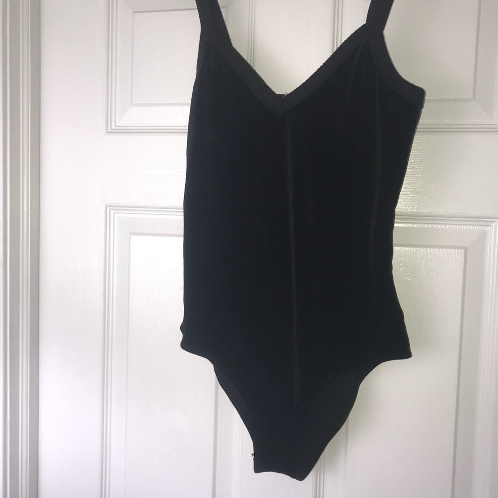 Black velvet bodysuit